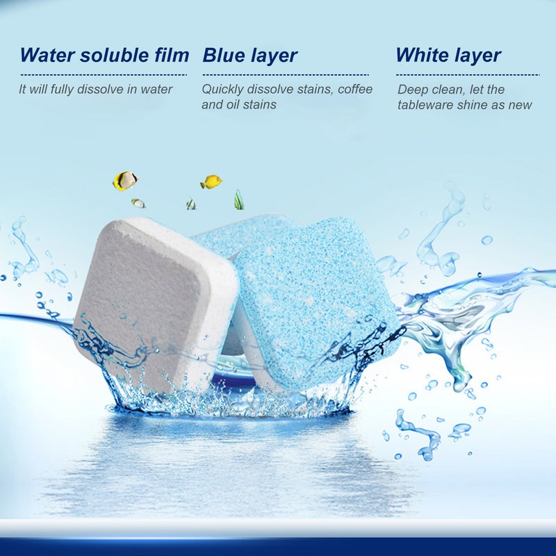 30PCS Dishwasher Cleaner Tablets Kitchen Cleaning Effervescent Tablets Dishwasher Cleaner Deep Cleaning Remove Odor Decontamination Tablets - Image 3
