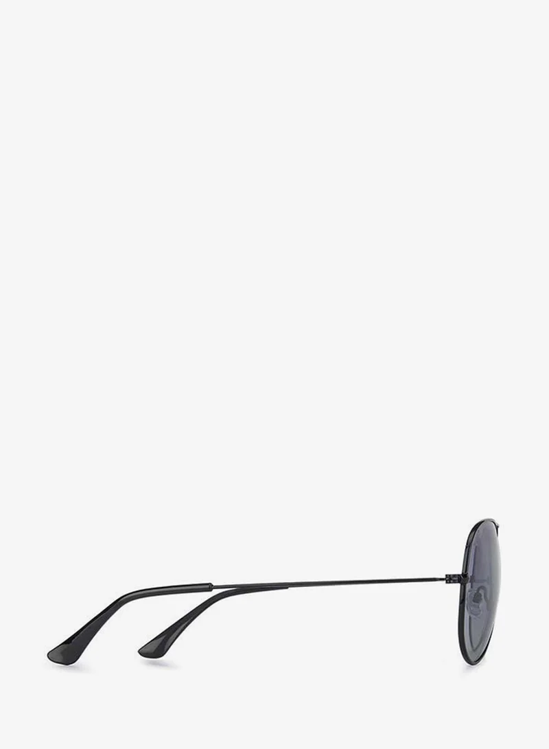 Vincent Chase  Vintage Full Rim Aviator Frame Polarized & UV Protected Sunglasses VC 5158/P - 57mm - Black  | Best Price UAE
