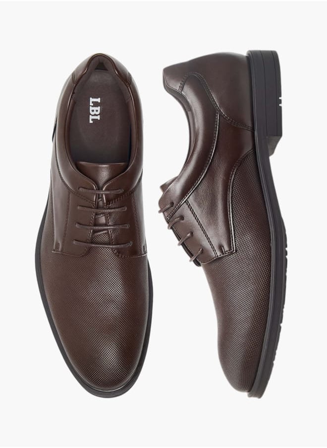 LBL by Shoexpress Mens Textured Derby Shoes With Lace-Up Closure  - Image 2