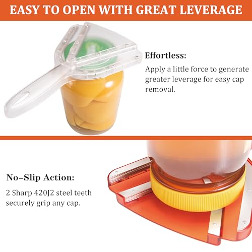 Uinxan Jar Opener for Weak Hand & Seniors with Arthritis,Easy Twist Off Bottle Caps,Patent | Unique Kitchen Gadgets, Christmas Gifts for Elderly/Women/Men (Transparent) - Image 3