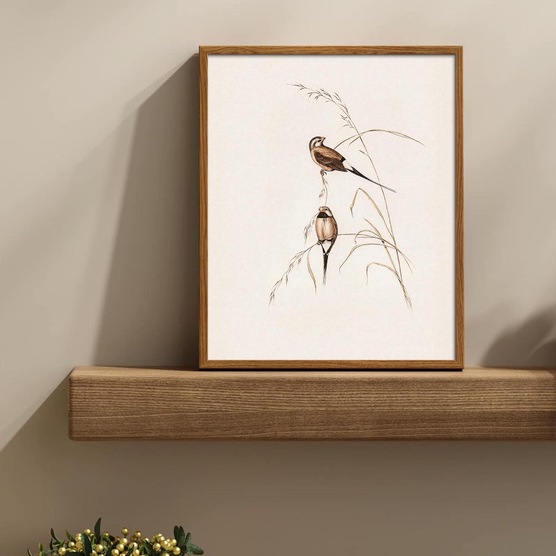 uniro Vintage Bird Wall Art Farmhouse Retro Pictures Canvas Sparrow Birds Poster Abstract Avian Wall Decor birds Themed Vintage Inspired bird Decor Modern Home Decor(8" x 10"-UNFRAMED) - Image 2