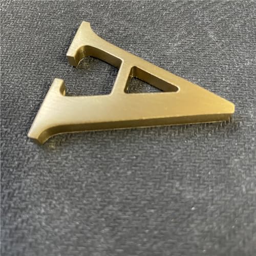 BWRMHME 2.6Inch Soild Brass Sticker English Letters, Metal Alphabet Letters Ornament, Wall Self Adhesive Letters and Numbers, House Address Signage, Door Numbers, letters Decor Hardware (Letter A) - Image 3