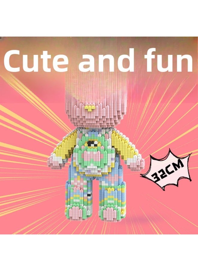 Generic - Meng Pin 66 Series 6611-6653 Tandem Particle Educational Assembled Toys Fluid Meng Li Bear Parent-Child DIY Building Blocks-Color:MP6619-XOPP Q Edition Princess Qian Qian (Color Bag) - Image 1