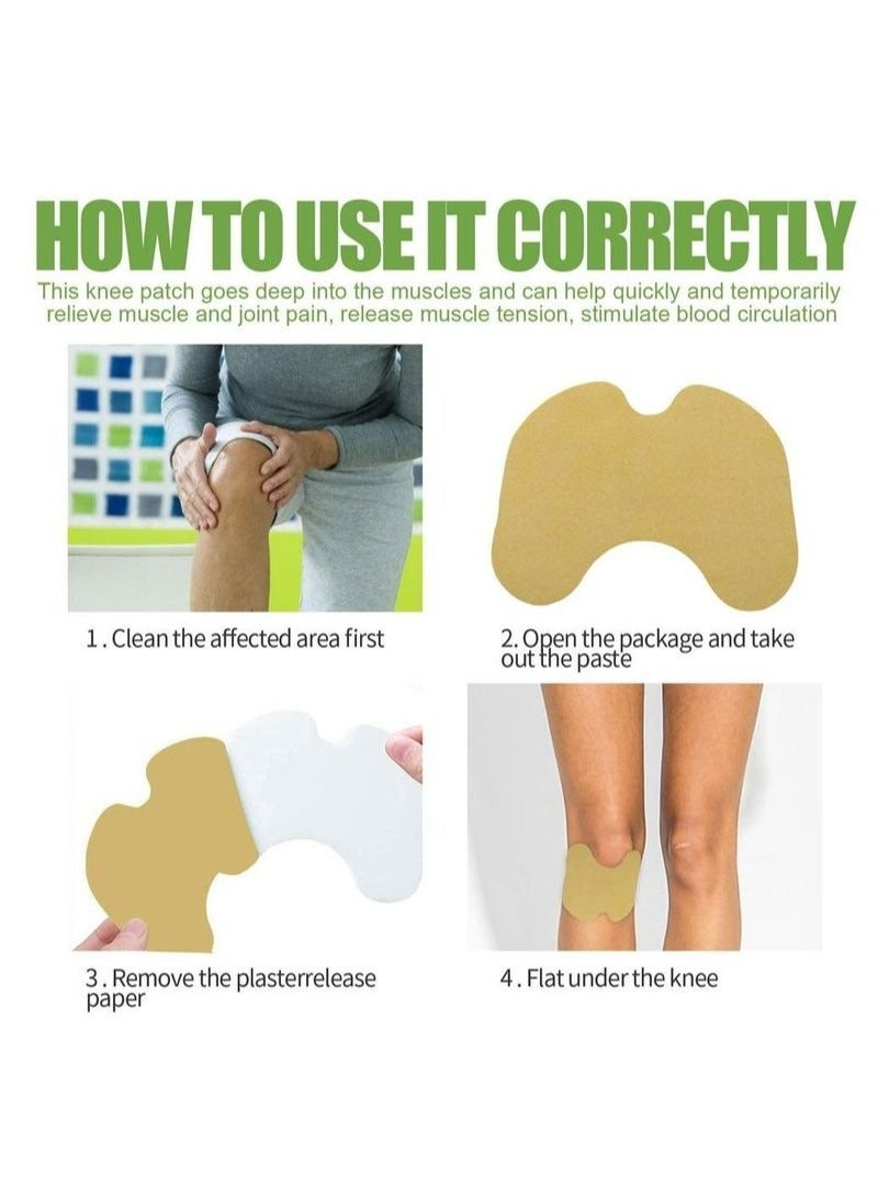 OUHOE 12 Patches Knee Pain Relief Patches Warming Herbal Plaster Arthritis Pain Patches Heat Patches for Knee Pain Relief and Inflammation Long Lasting Relief of Joint Pains - Image 3