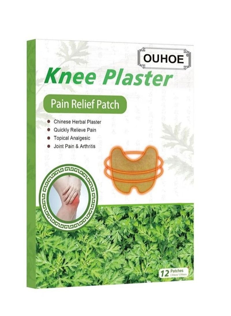 OUHOE 12 Patches Knee Pain Relief Patches Warming Herbal Plaster Arthritis Pain Patches Heat Patches for Knee Pain Relief and Inflammation Long Lasting Relief of Joint Pains - Image 2
