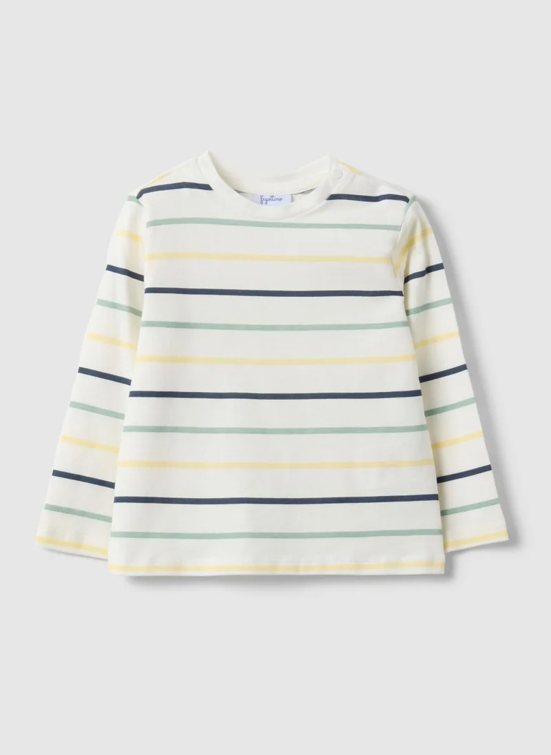 Ovs OVS Long-Sleeve Pure Cotton Multicolour Striped T-Shirt