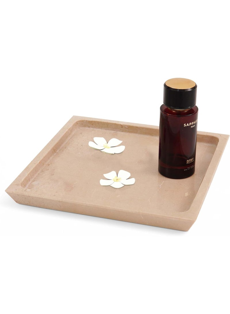 RADICALn Handmade Verona Marble Serving Tray 10 Inch Square Serving Tray Decorative Candle Tray Food Serving Platter Coffee Table Home Decor Gift - Image 1