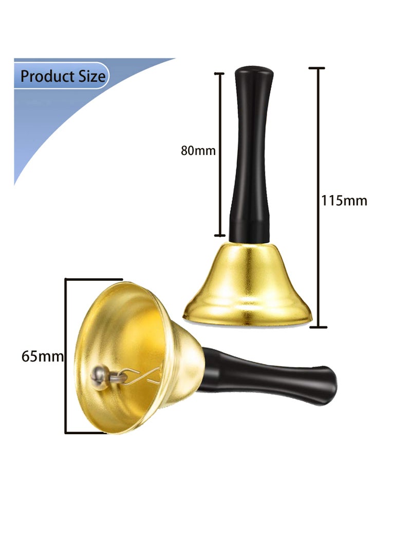 Metal Hand Bells Call Bells, Wooden Handle, for Adults, Kids, Music, Percussion - Image 2