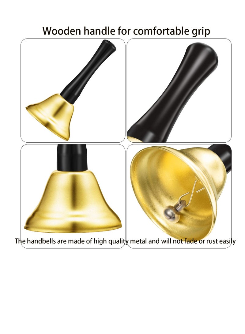 Metal Hand Bells Call Bells, Wooden Handle, for Adults, Kids, Music, Percussion - Image 3