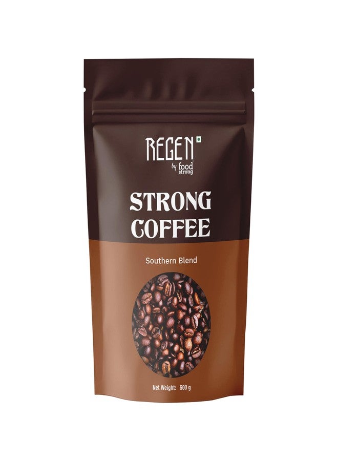 Regen Strong Coffee Powder | Southern Blend | 70% Coffee + 30% Chicory | Freshly Roasted South Indian Filter Coffee | Smooth, Aromatic & Bold Taste | Made in India | 500G Pouch - Image 1
