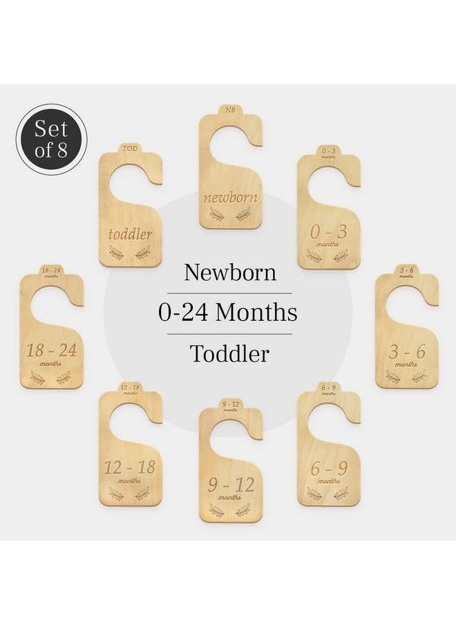 Eli with Love - Baby Closet Dividers (Classic) By Eli With Love 8 Premium Wood Double Sided Baby Closet Size Dividers Ideal Baby Clothes Dividers For Closet Organize Nursery Closet Hangers By Size;Age - Image 1
