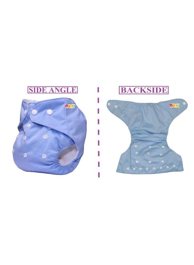 Alya Pocket Button Style Solid Reusable Cloth Diaper All In One Adjustable Washable Diapers Nappies(Without Inserts) For Toddlers;New Borns(0 24 Months3 16Kg) (Pack Of 5 Ogybp) - Image 3