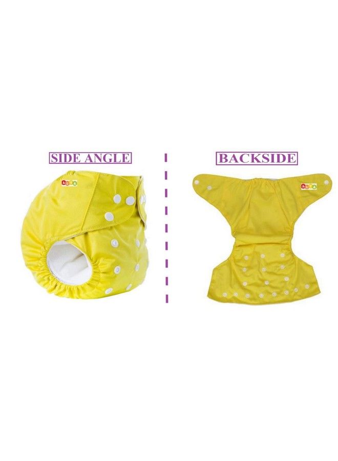 Alya Pocket Button Style Solid Reusable Cloth Diaper All In One Adjustable Washable Diapers Nappies(Without Inserts) For Toddlers;New Borns(0 24 Months3 16Kg) (Pack Of 5 Ogybp) - Image 5
