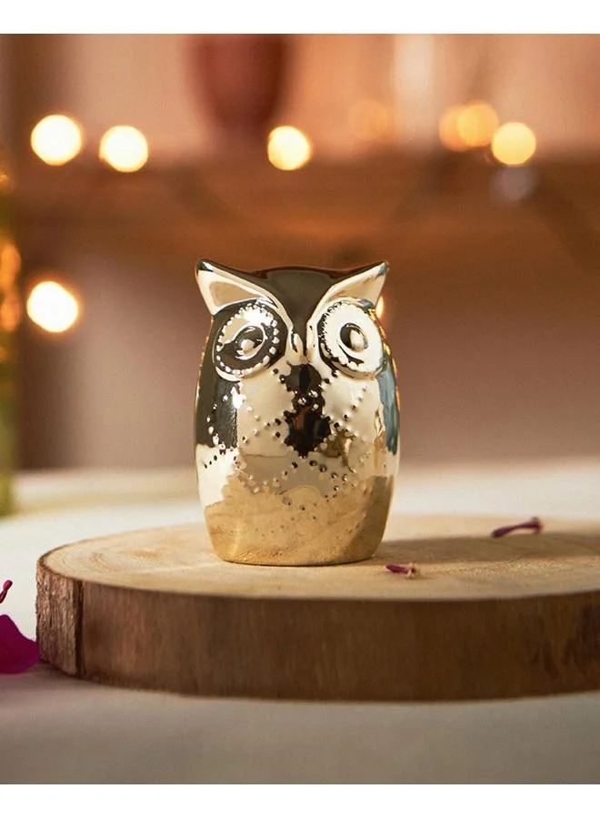 Chumbak Golden Owl Table D'cor