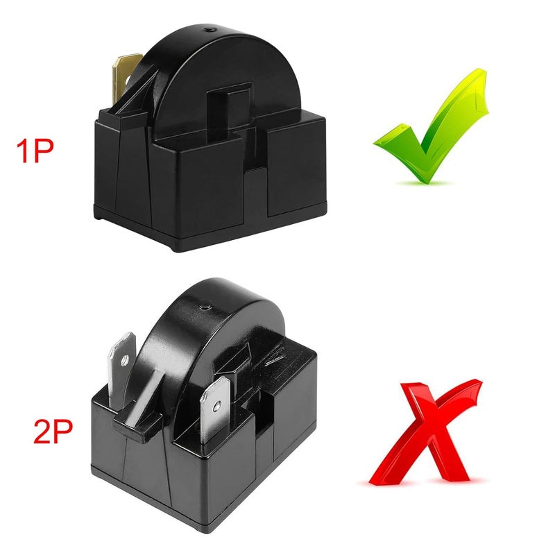 FLYPIG QP2-4.7 1 Pin 4.7G 4R7 Refrigerator PTC Starter Relay Black for Vissani Danby Compressor - Image 2