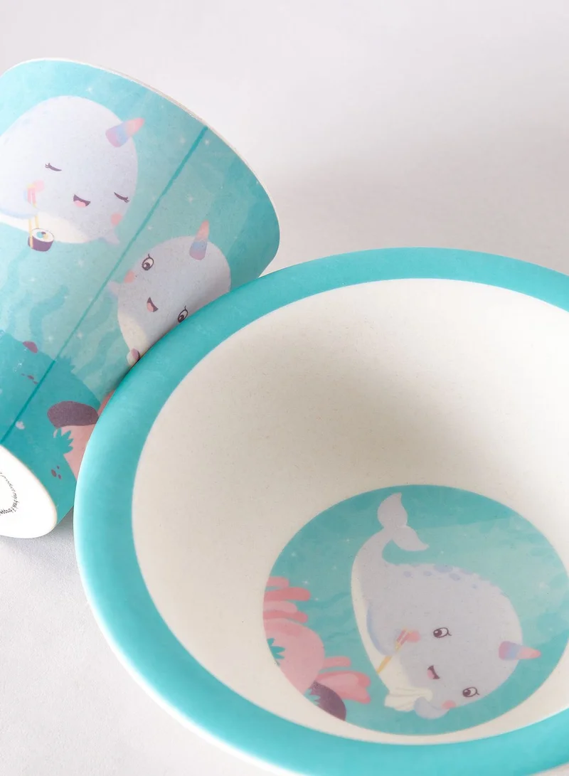 Sass & Belle Set of 5 Narwhal Bamboo Tableware