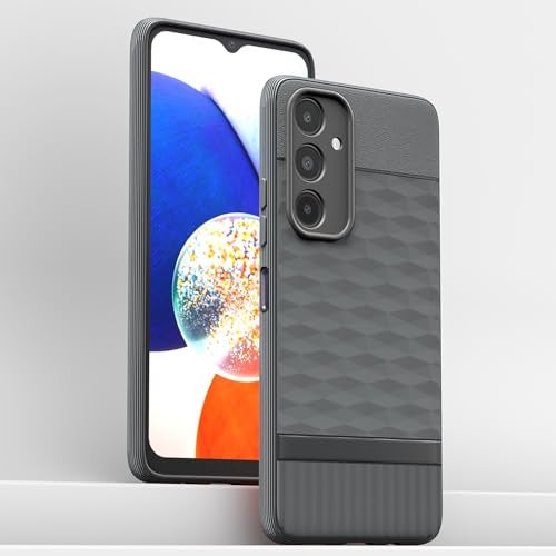Pikkme Back Cover for Samsung Galaxy A14 5G Camera Protection 3D Hexa Cube Design Silicone Protective Bumper Case (Grey) - Image 2