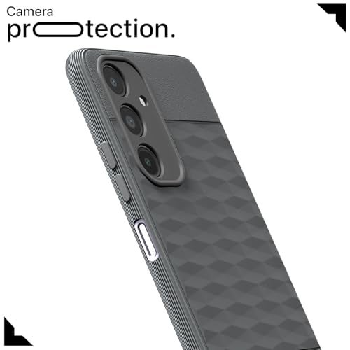 Pikkme Back Cover for Samsung Galaxy A14 5G Camera Protection 3D Hexa Cube Design Silicone Protective Bumper Case (Grey) - Image 5