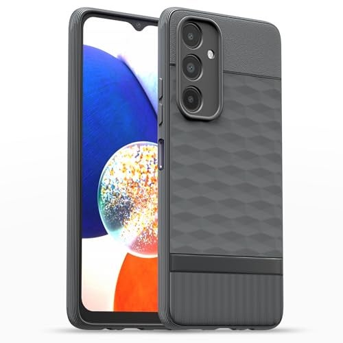Pikkme Back Cover for Samsung Galaxy A14 5G Camera Protection 3D Hexa Cube Design Silicone Protective Bumper Case (Grey) - Image 1