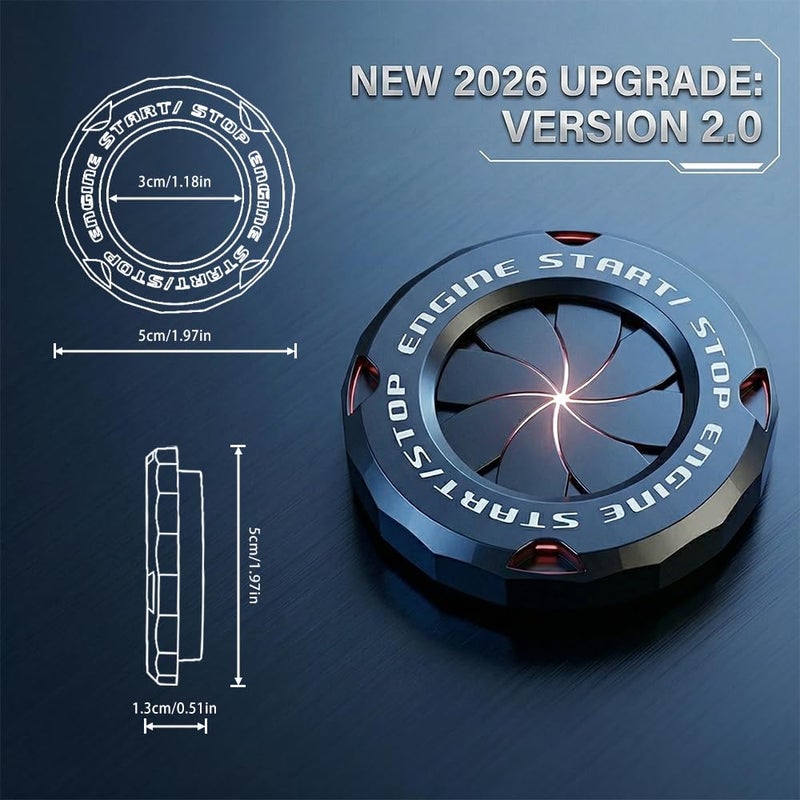 Tybasthe Rotary Start Button Cover, Car Engine Start Stop Accessories, Auto Ignition Switch Cover, Black - Image 2