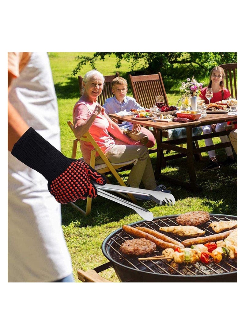 Generic BBQ Gloves,1472℉(800℃) Extreme Heat Resistant Grill Gloves,14 inch Ultra-Long Wrist Cooking Gloves for Barbecue,Cooking,Silicone Non-Slip Cooking Gloves 1 Pair  - Image 5