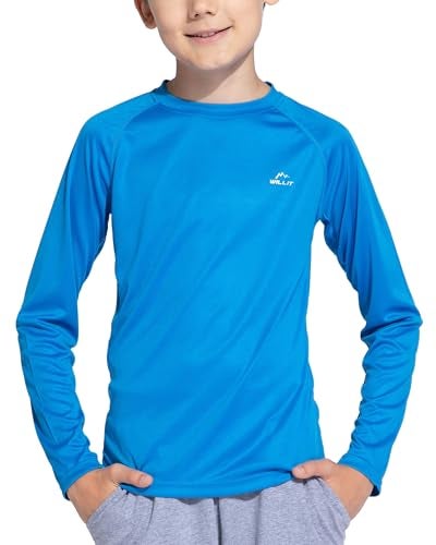 Willit Boy's UPF 50+ Sun Protection Shirt Long Sleeve Rash Guard Swim Shirts Youth SPF Fishing Quick Dry Shirt Brilliant Blue S - Image 1