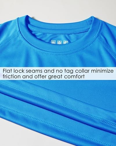 Willit Boy's UPF 50+ Sun Protection Shirt Long Sleeve Rash Guard Swim Shirts Youth SPF Fishing Quick Dry Shirt Brilliant Blue S - Image 5