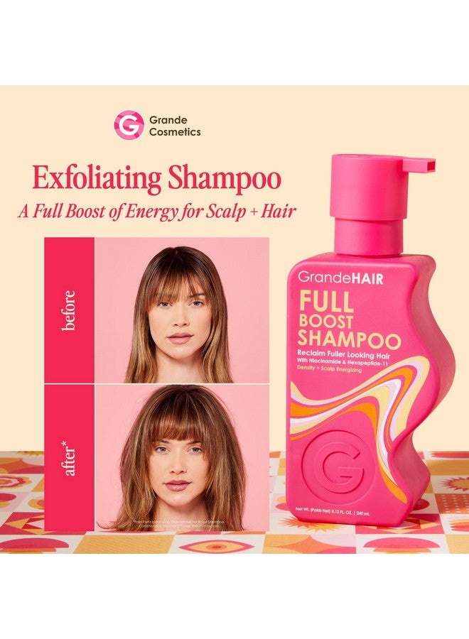 Grande Cosmetics Shampoo For Women, Cleanses, Exfoliates & Reduces Fallout For Fuller Looking Hair, Sulfate-Free