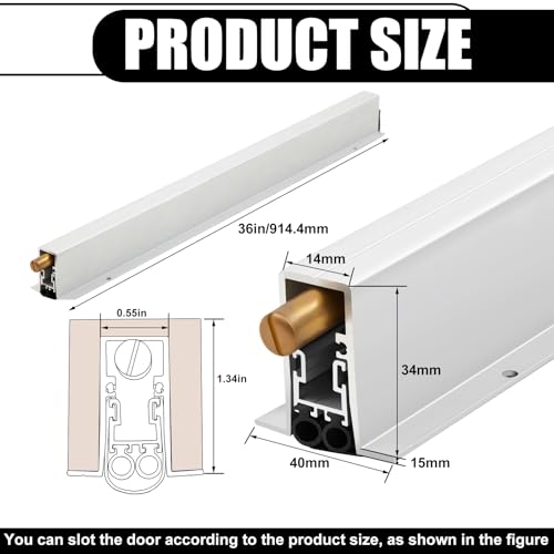 Yaocom Aluminum Automatic Door Bottom Seal Kit with Double Neoprene Ball Seal Surface Protector for Secure Mounting 1 Drop 36 Automatic Drop Down Door Sweep with Mounting Kit 36L x 0787w x 15h - Image 3