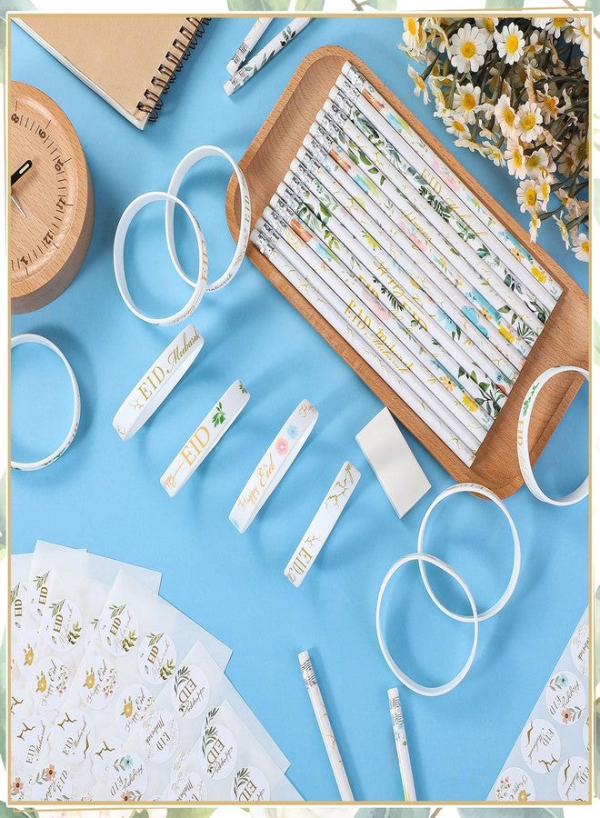 تيكيونايت مجموعة هدايا رمضان من تيك يونايت، 130 قطعة، هدايا عيد مبارك بالجملة للأطفال، تتضمن أقلام رصاص للعيد، أساور سيليكون، ملصقات إسلامية، لوازم حفلات رمضان، حشوات أكياس هدايا كريم، زينة. - Image 4