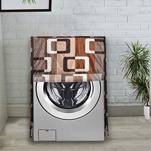 KANUSHI Industries® Microwave/Oven Top Cover + 1 Pc Front Load Automatic Washing Machine Cover + 1 Pc Fridge/Refrigerator Top Cover(CPY2-FRI+Micro+W.M-Front-Brown-Box) - Image 3