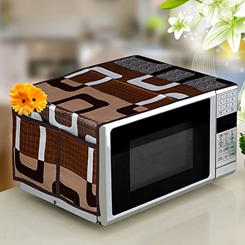 KANUSHI Industries® Microwave/Oven Top Cover + 1 Pc Front Load Automatic Washing Machine Cover + 1 Pc Fridge/Refrigerator Top Cover(CPY2-FRI+Micro+W.M-Front-Brown-Box) - Image 4