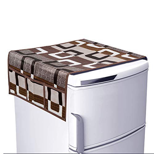 KANUSHI Industries® Microwave/Oven Top Cover + 1 Pc Front Load Automatic Washing Machine Cover + 1 Pc Fridge/Refrigerator Top Cover(CPY2-FRI+Micro+W.M-Front-Brown-Box) - Image 2