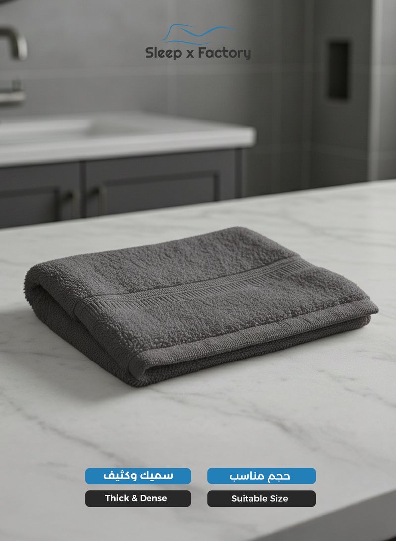 سليب × فاكتوري منشفة وجه رمادي داكن – قطن ١٠٠٪، ناعمة وسريعة الجفاف – ٣٣×٣٣ سم - Image 3