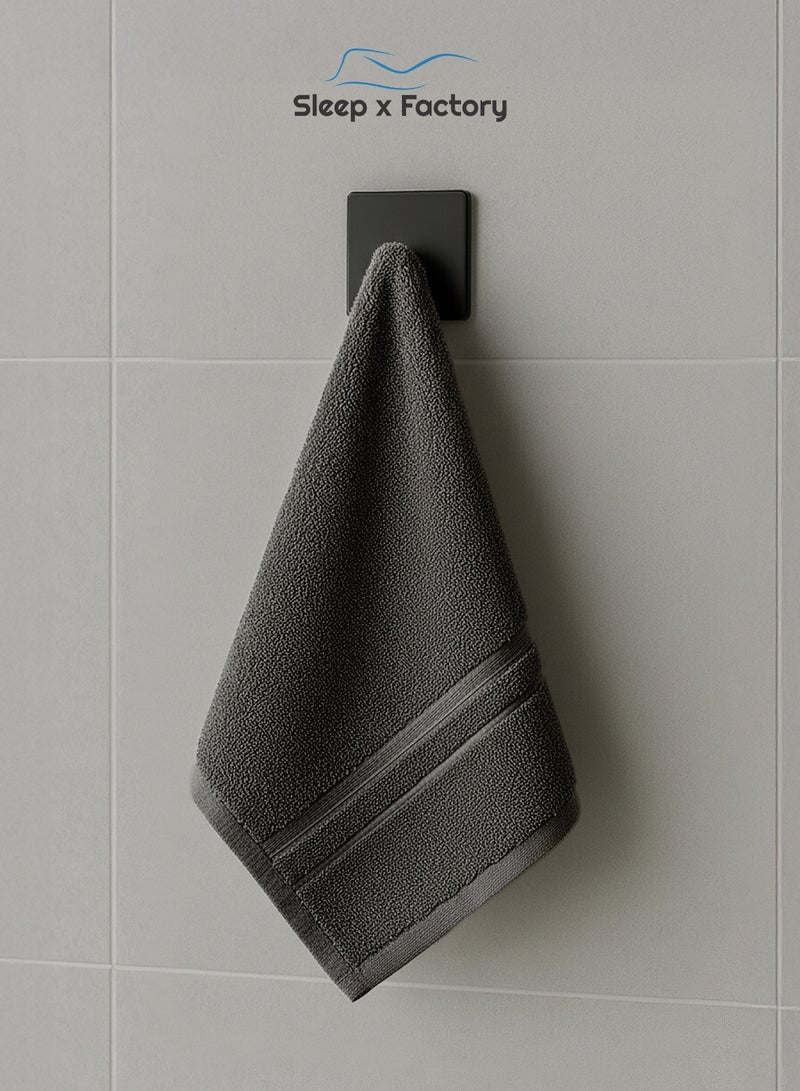 سليب × فاكتوري منشفة وجه رمادي داكن – قطن ١٠٠٪، ناعمة وسريعة الجفاف – ٣٣×٣٣ سم - Image 1