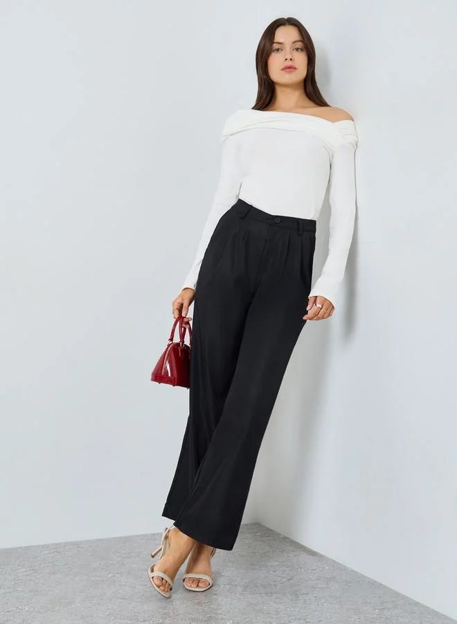 ستايلي بنطال بأرجل واسعة وجيوب