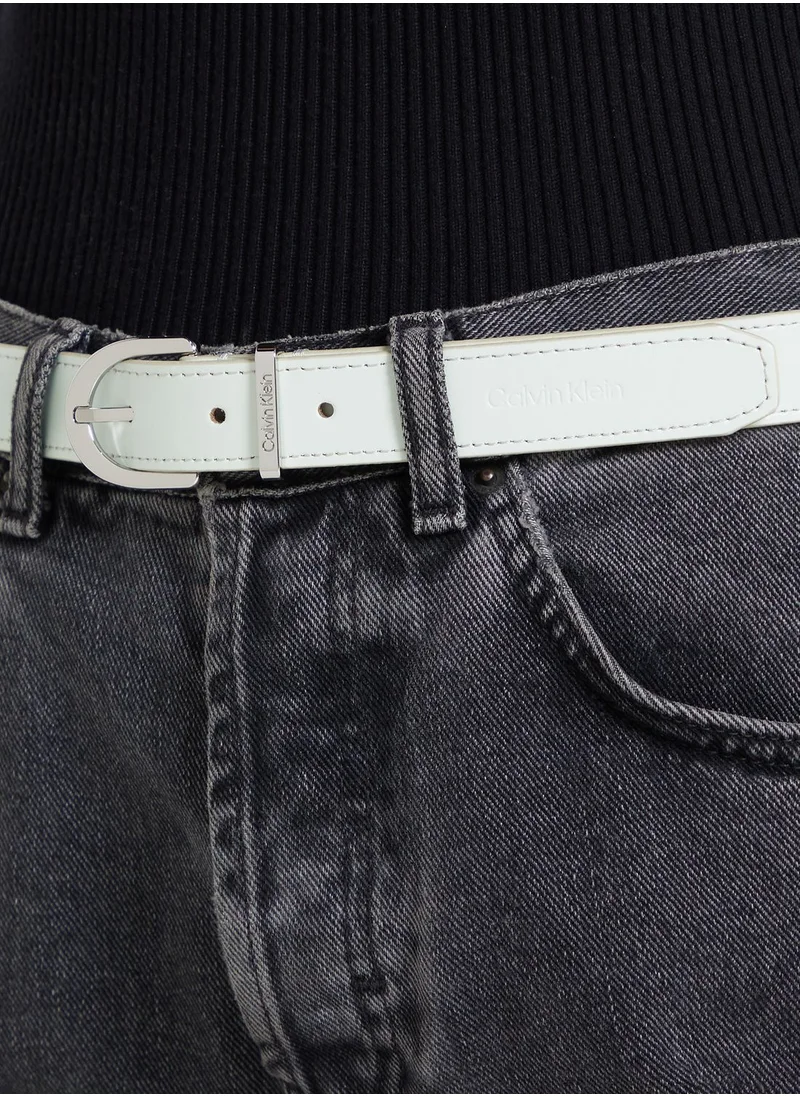 CALVIN KLEIN Round Buckle Logo Loop Belt