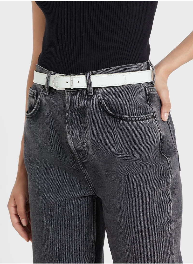CALVIN KLEIN Round Buckle Logo Loop Belt