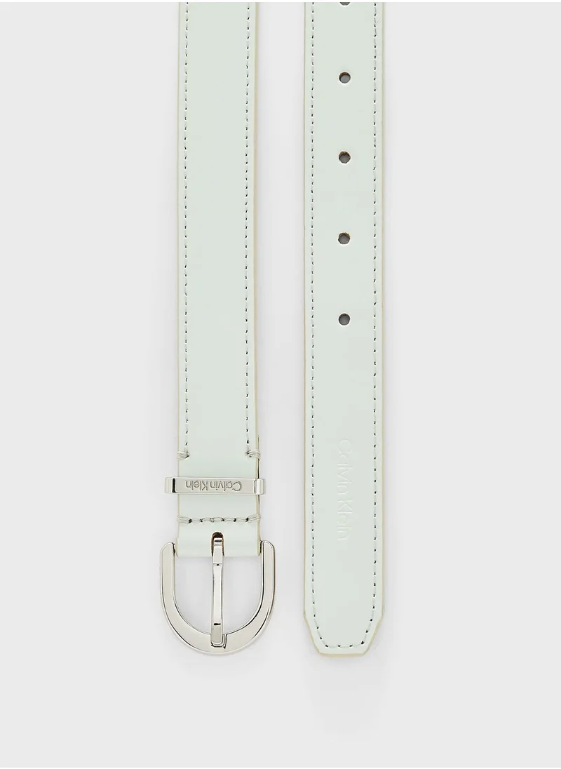 CALVIN KLEIN Round Buckle Logo Loop Belt