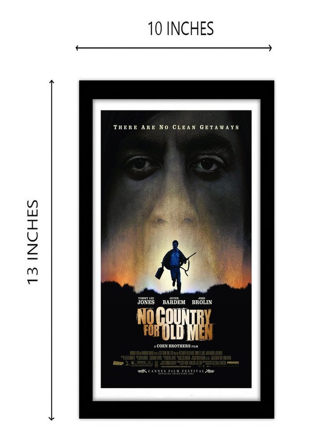 GRAY WALL ملصق فيلم "لا مكان للعجائز" من إنتاج شركة Good Hope، مصنوع من مادة Plexi، بتصميم فني بسيط ومؤطر، متعدد الألوان، مطبوع، مقاس 10 × 13 بوصة، مناسب لجدران الغرف والمكاتب. - Image 3