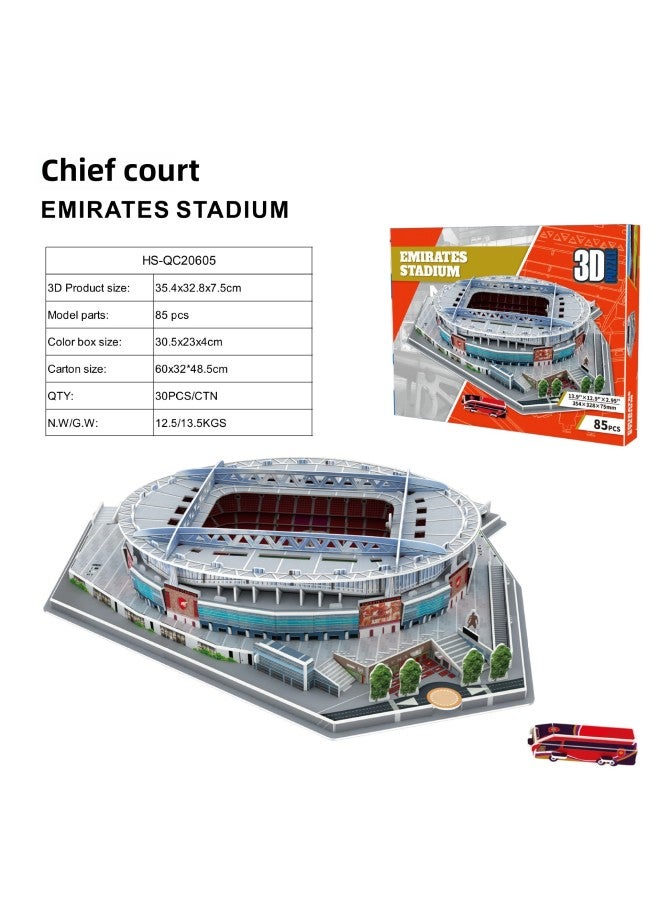 Football Stadium Model Messi Nou Camp Real Madrid 3d Puzzle Toy Building Stadium World Cup-Color:Manchester City Stadium - Image 4
