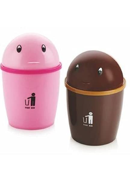 faas faas Small Multiuse Dustbin for Study Table Office etc Multicolour 20CM pack Of 2  - Image 1