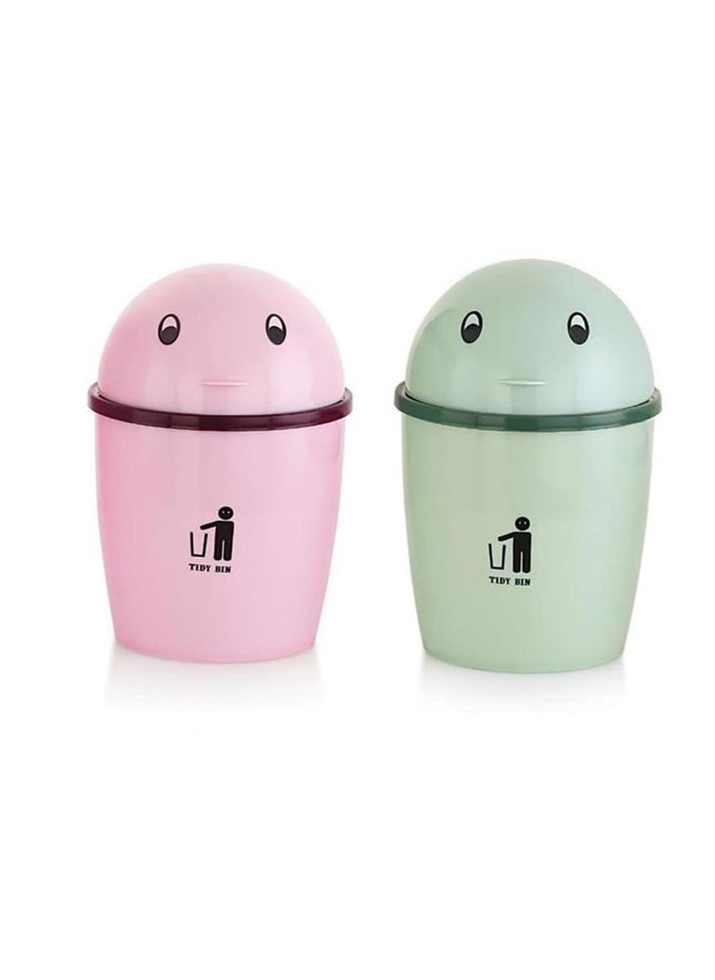 faas faas Small Multiuse Dustbin for Study Table Office etc Multicolour 20CM pack Of 2  - Image 2