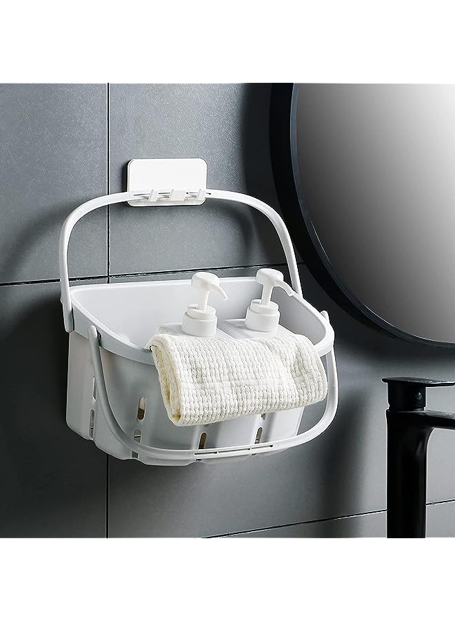 IAF Caddy Portable,Plastic Storage Basket with Handle, Drainage Toiletry Organizer Bin for Bathroom, College, Dorm, Gym, Kitchen, Pantry,Camp - Image 1