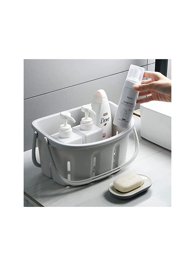 IAF Caddy Portable,Plastic Storage Basket with Handle, Drainage Toiletry Organizer Bin for Bathroom, College, Dorm, Gym, Kitchen, Pantry,Camp - Image 3