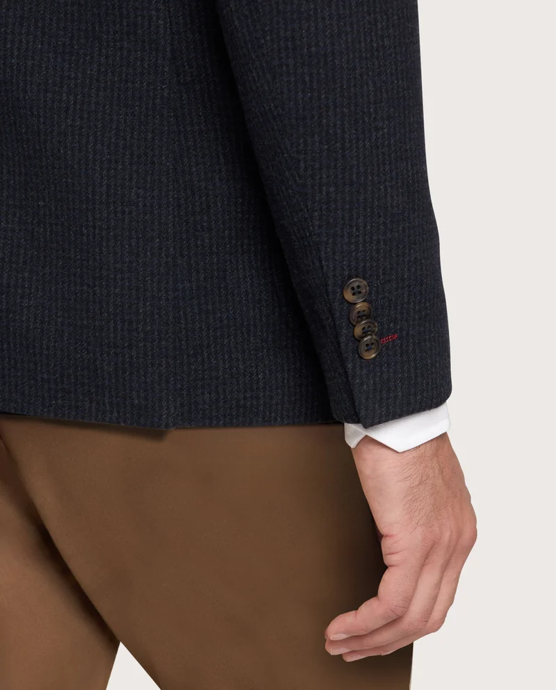 كاميتشسما Navy blue houndstooth patterned wool blend sports jacket