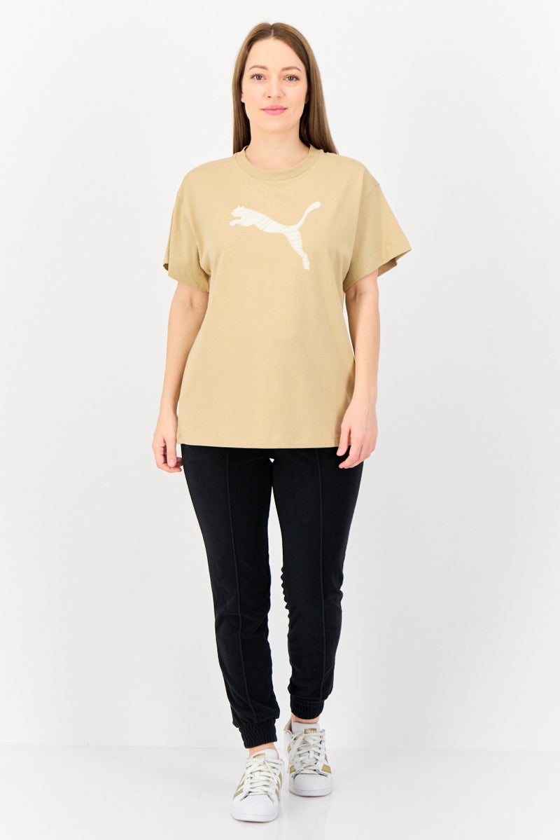 PUMA Women Sportswear Fit Short Sleeves Outdoor T-Shirt, Tan  - Image 3