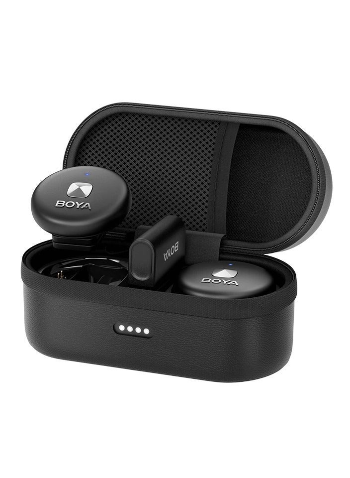 BOYA Omic-U Wireless Lavalier Microphone for Android Type C Phone Noise Cancellation, 48 kHz 24-bit, 5h Battery Life, 164ft, Charging Case USB-C Wireless Lapel Podcast Microphone Mic for Video Recording, Vlogging - Image 2