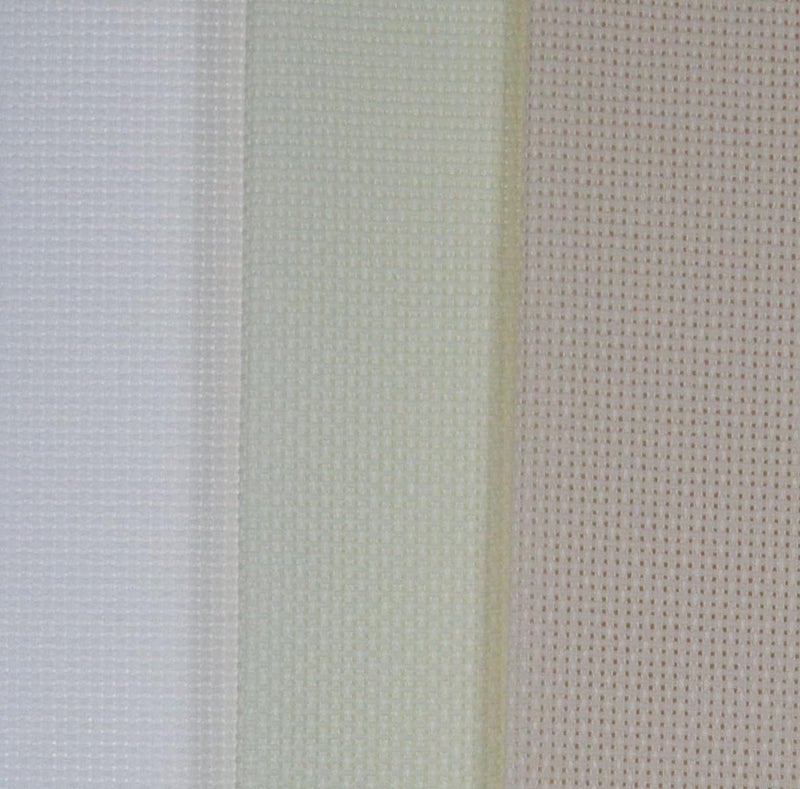 KCS 3 pc of 12" x 18"(30cmx45cm) 18CT Counted Cotton Aida Cloth Cross Stitch Fabric (White+Antique White+Ecru) - Image 2