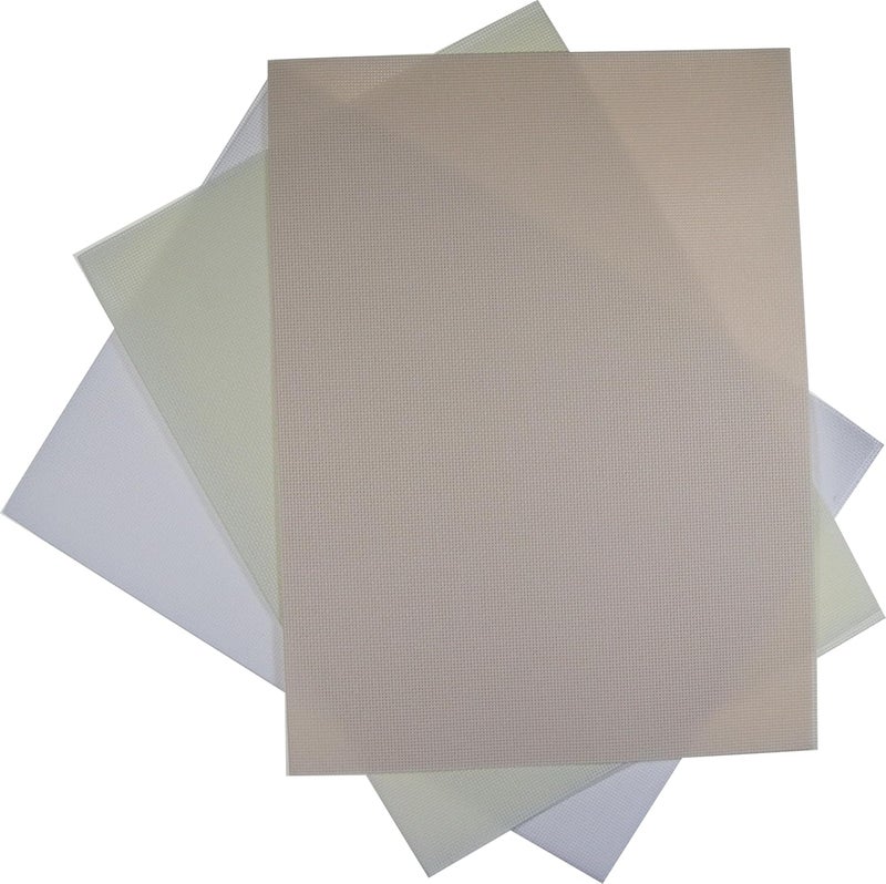 KCS 3 pc of 12" x 18"(30cmx45cm) 18CT Counted Cotton Aida Cloth Cross Stitch Fabric (White+Antique White+Ecru) - Image 1